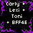 Black background with white text listing names and a code, framed by purple pixelated border; animation shows the central star-like shape pulsing.