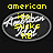 Yellow pixelated text 'american idol sucks XD' overlaid on a black-and-white image of people in an indoor setting with visible chairs and tables.