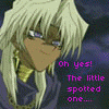 Four- pixel art sequence of a character with long blonde hair and purple eyes, showing changing expressions and text overlays