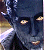 Pixelated image of a dark-skinned character with yellow eyes and metallic shoulder armor on the left, next to green text reading 'Original Icons .com' on a solid background.