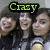 four showing a person with dark hair in various poses, overlaid with colored text reading 'Crazy', 'People', 'have', and 'FUN!' across the top-left, top-right, bottom-left, and bottom-right sections