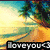 A four- shows a beach scene, two grayscale figures, and a hand-holding pair with text overlays reading "love you," "forever," and "& always."