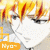Anime-style character with orange hair and closed eyes, wearing white clothing, displayed in a of four with varying facial expressions and text overlays