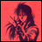 Pixelated anime-style character with long dark hair against a solid red background, next to black with white text reading "AnimeIM" and "com"