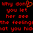 Red pixelated text on black background with orange heart symbol replacing 't' in 'don't', repeated in two