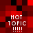 Pixelated red and black background with white text reading HOT TOPIC !!!!! in four identical quadrants