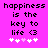 Pixelated text and symbols on a bright pink background with animated heart variations.