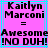 Pixelated text on pink background with cyan lines, displaying name and phrase in black block letters