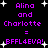 Pixelated text displays 'Alina and Charlotte = BFFL4EVA!' with white stars on a black background, repeated in two