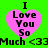 Green background with four pink hearts containing "I Love You So Much <33" text, two identical pairs arranged in a