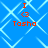 Blue background with light blue geometric lines and four identical red text elements reading 'I <3 Tasha' arranged in a pattern