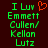 Green pixelated text on dark background with red heart symbol above first line, two identical side-by-side versions of the same image.