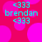 A static image with a bright red background featuring large pink circular shapes, displaying cyan text elements including "<333" and "brendan" in a pixelated font.