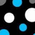Black background with scattered white and blue circular dots of varying sizes, some partially cropped at edges.