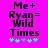 Pixelated text on bright pink background with cyan and purple star-like symbols below, showing animation change in symbol positions.