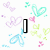 Pixelated text 'I Love Trevor' over a white background with scattered pastel hearts and butterflies in cyan, pink, purple, and green.
