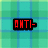 Two side-by-side pixelated : left has green-blue plaid background with red text "ANTI-" in black rectangle; right has purple textured background with red text "PREP" in black rectangle