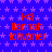 Blue background with purple stars, red text reading 'Hannah Lohmeyer' and 'I<8' repeated in a pattern, with a gray rectangle in the bottom-right corner