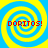 Four identical spiral patterns in yellow and blue with red text reading DORITOS! overlaid on each spiral.