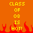 Pixelated orange background with yellow text reading "CLASS OF 08 IS HOT!" and red flame shapes at the bottom.