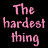 Pink pixelated text on black background with a broken heart symbol and gray rectangle.