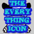 Pixelated icon with blue text reading THE EVERYTHING ICON over a gray background, featuring black and white checkered patterns on the left and right edges.