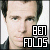 Pixelated static image of a person's face with bold black-and-white text overlay reading "BEN FOLDS" in blocky, stylized lettering.