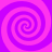 Four identical spiral patterns arranged in a on a solid background, each with alternating pink and purple stripes forming clockwise spirals
