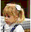 A 46x47 pixel animated contact sheet showing a child character with light brown hair and white headband, alongside blue text reading "comet ate my ouce cream!" on a gray background.
