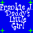 Blue background with white pixelated text reading "Frankie Daddy's Little Girl" and green plus signs scattered across the image.