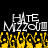 Pixelated text 'HATE MZ2008' in white with yellow flame-like shapes below on black background.