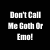 Black background with white pixelated text in multiple sections, including phrases like "Don't Call Me Goth Or Emo!" and "LOVEZ BLACK!!".