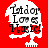 Pixelated icon with red background showing 'Lador Loves Magic!' text over a stylized head silhouette with a tree-like base.
