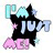 Pixelated character with black body, light blue hair, and pink feet holding a cyan object above its head.