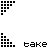 A 4x3 contact sheet of pixelated animated frames showing a blue and black triangular shape with text changes, arranged chronologically from top-left to bottom-right.