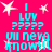 Bright pink background with light blue text reading "I LUV ???? Ull neva know!!" and white star shapes scattered throughout.
