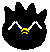 Two pixelated black shapes with white curved lines and yellow symbols, one showing a smiling face and the other a frowning face.