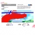 A static image with a large red curved shape dominating the center, surrounded by blue, green, and white pixelated sections, with gray rectangular elements at the top and bottom.