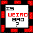 A 48x48 pixel animated buddy icon featuring a contact sheet of two frames: left frame shows text "IS WEIRD BAD?" with red and black lettering, right frame shows a cartoon character with pink hair and sunglasses walking past the text frame.