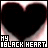Animated sequence of a black heart shape with subtle glow, accompanied by text 'MY BLACK HEART' where 'HEART' shifts from white to red across frames.