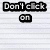 Pixelated text on a striped background with purple 'MY' and black 'Don't click on page' elements.