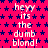 Static image with repeated text on a pink star-patterned background, featuring white and blue pixelated lettering.