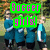 Animated soccer-themed buddy icon with green and pink text overlays, showing three girls in blue uniforms on a field, then a soccer ball with 'Soccer's gone bejelwed!', and finally a trophy over a goal.