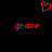 Red pixelated heart symbol above two identical red text strings on black background.