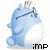 Animated contact sheet of a blue cartoon seal character with white belly, closed eyes, and small black mouth, performing a repetitive motion while text below changes between 'PIMP' and 'pimp'.