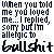 Pixelated text displays a message about being allergic to 'bullshit' with one version in black and another in pink on white background.