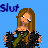 Pixel art contact sheet of six distinct cartoon female characters with text labels, each in a 48x48 frame on blue background with gray bottom section.