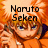 Pixelated image of a character with spiky orange hair and blue eyes, wearing an orange outfit against a fiery background.