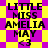 Yellow and purple pixelated background with black text reading "LITTLE MISS AMELIA MAY <3" in four identical