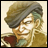 A pixelated buddy icon featuring a character with light brown hair and a dark gray headband on the left, next to stylized text reading "Anime IM" above smaller text "COM" on a black background.
